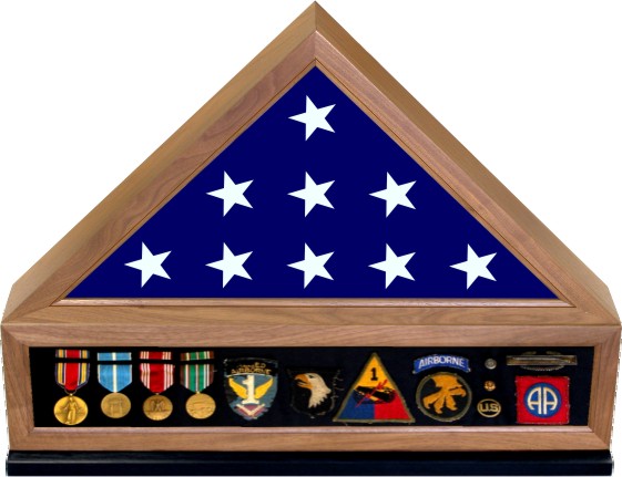 Display Cases & Display Accessories - Flag Cases, Flag Keepsake Boxes, Glass Top Flag Boxes