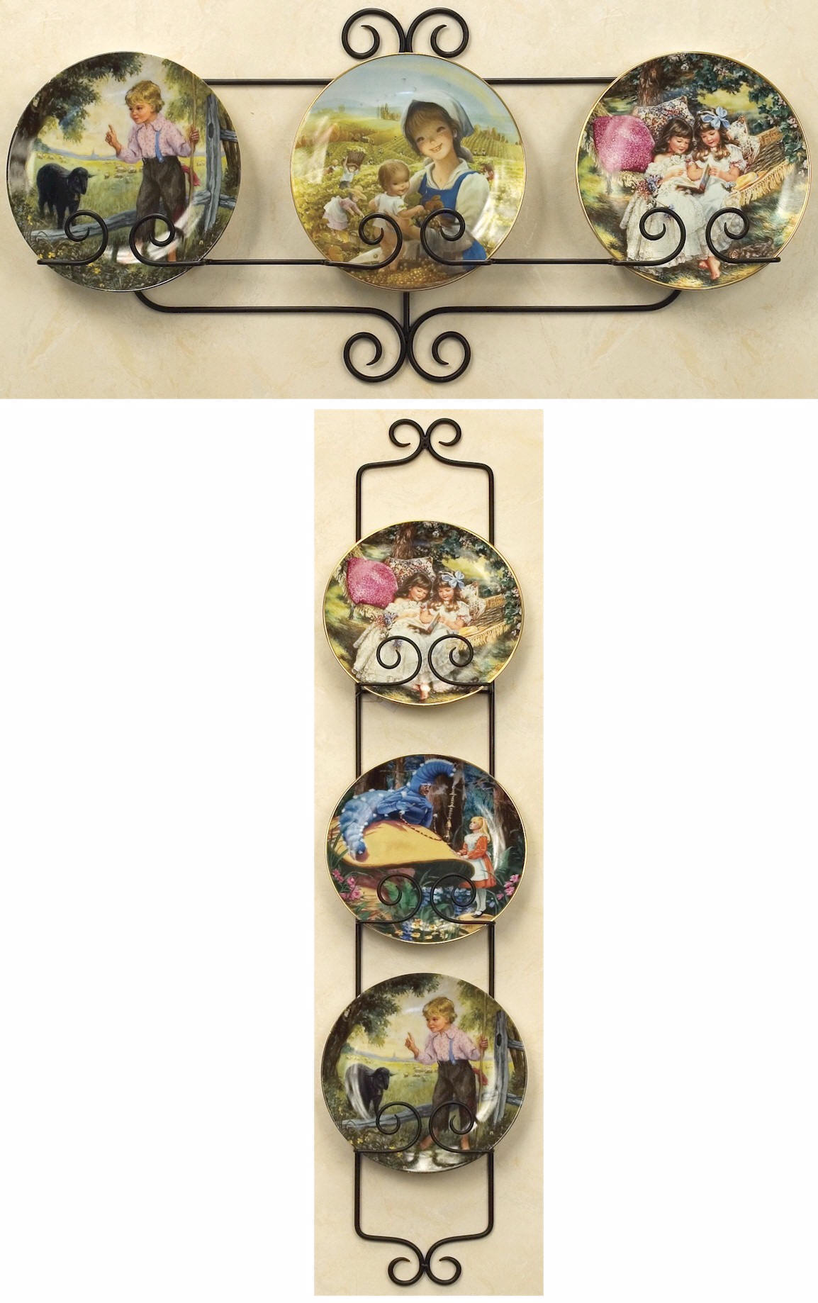Three Place Vertical and Horizontal Plate Hangers