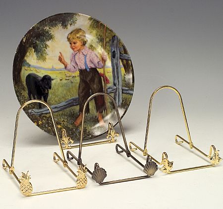 Plate Easels - Polished Brass Plate Stands