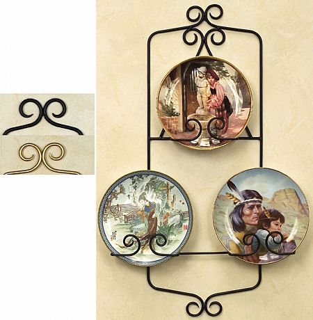 Plate Hangers - Wrought Iron Three Plate