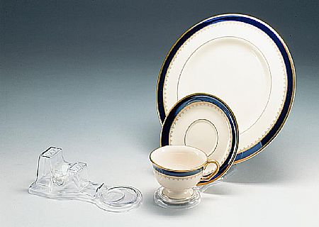 Cup and Saucer Plate Displays - 3 Piece Setting 8"