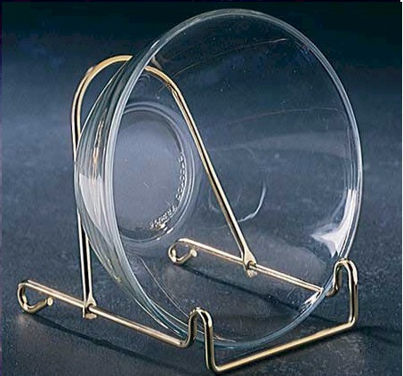 Adjustable Brass Finish Easel or Bowl Rack