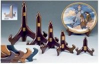 Teak, Gold, Rosewood Hinged Plate Stands