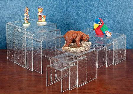 Display Accessories - Risers, Mirrored Risers, Wood Base Risers