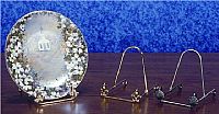 Polished Brass Easels and Plate Stands