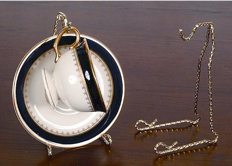 Cup and Saucer Stands - Brass Twisted Wire
