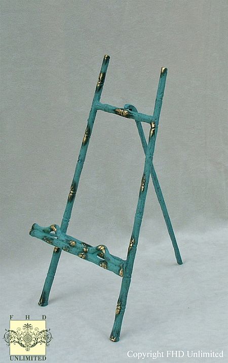 Plate Easels - Solid Brass Verdi Gris
