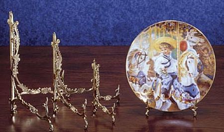 Plate Easels - Hinged - Ornate Brass Stands