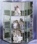 Curio Cases - Hexagon - Medium Shelved Glass Display 