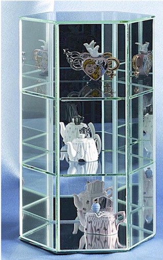   Curio Cases - Hexagon - Small Shelved Glass Display Case