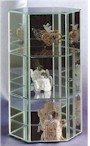 Curio Cases - Hexagon - Small Shelved Glass Display 