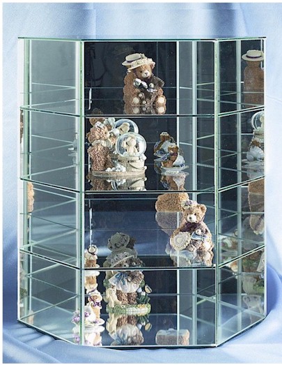   Curio Cases - Hexagon - Large Shelved Glass Display