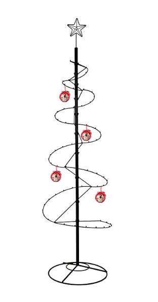  Ornament Tree - Spiral Wire - 84" Black or Gold