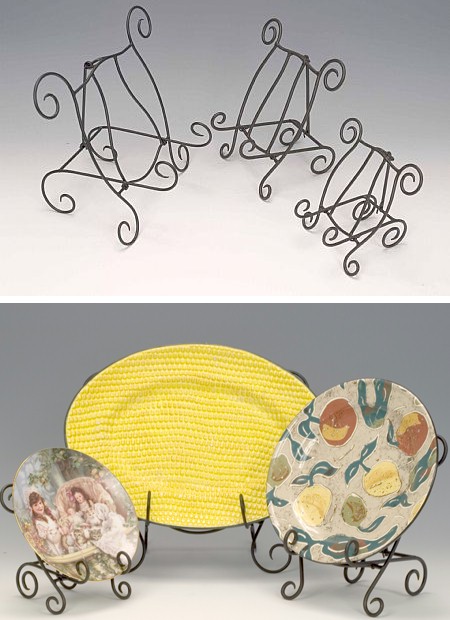 Plate Easels - Wrought Iron Curled