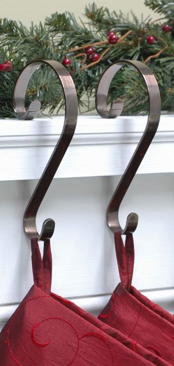Stocking Scroll Hangers - Oil Rubbed Bronze - Set of 2