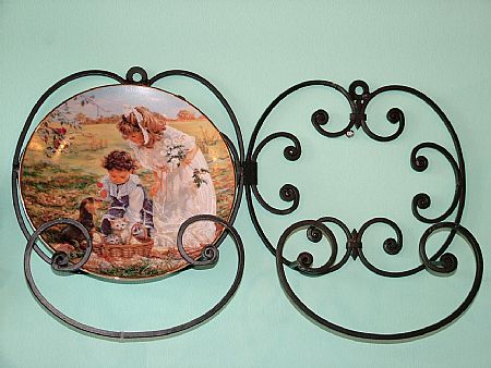 Plate Hangers - Wrought Iron Two Place