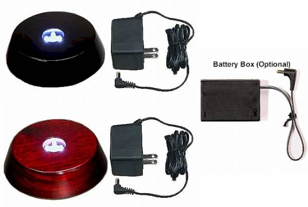 Light Bases - Black or Rosewood Lacquer Circular - Standard