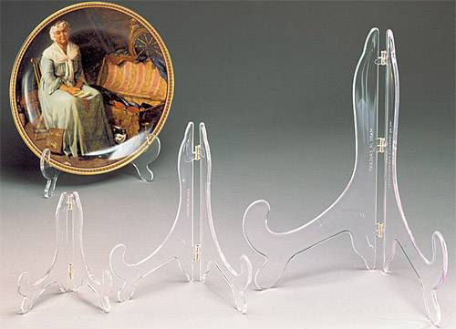 Plate Easels - Hinged - Clear or Black