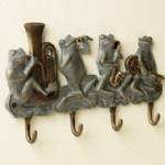   Key Hooks - Musical Frog Band 4 Hook Rack