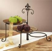 Plate Stand - Fleur De Lis 3 Place Swivel