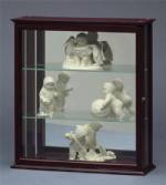  Curio Cabinets -  Medium - Cherry Finish Cabinet With Mirrored Back