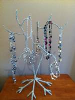Ornament Trees - Small Silver Beaded
