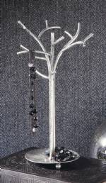   Jewelry Display Tree - Silver Foil Jewelry Tree with Tray