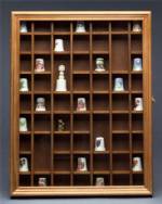 Collectors Cabinets - Thimble - Fifty Nine Openings Walnut Finish