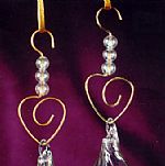 Ornament Holders - Brass Heart Ornament Extenders