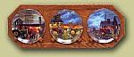 Plate Holder - Octagon Frame - Three Place Solid Oak