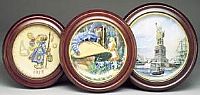 Plate Frames - Round - Single Walnut Finish - Small