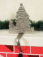 Stocking Hangers -Christmas Silver Tree
