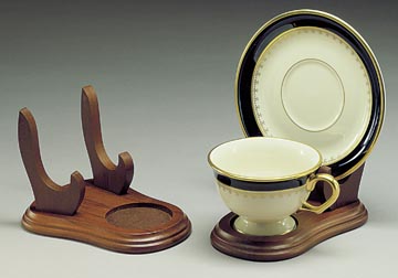 Cup and Saucer Holders Set of 12 - Wood - Tea Cup and Plate Stand