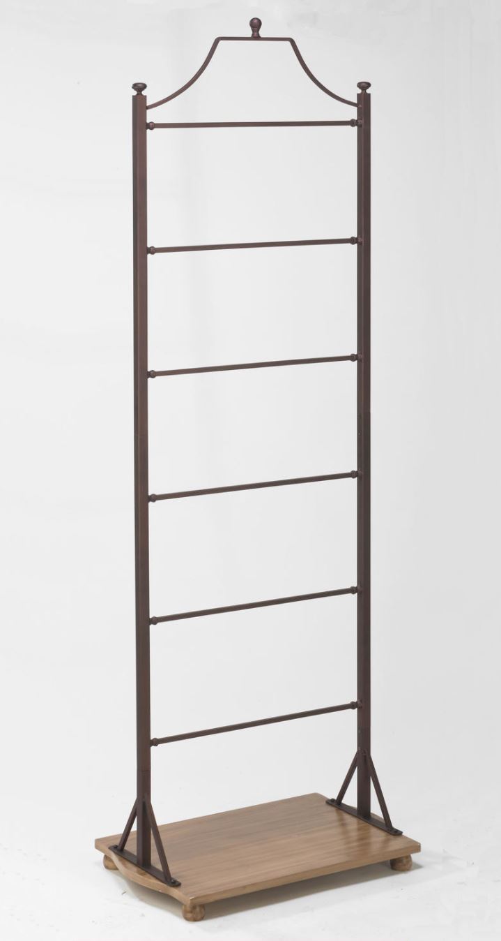 Fashion Display Rack - Bronze Ladder with Wood Base