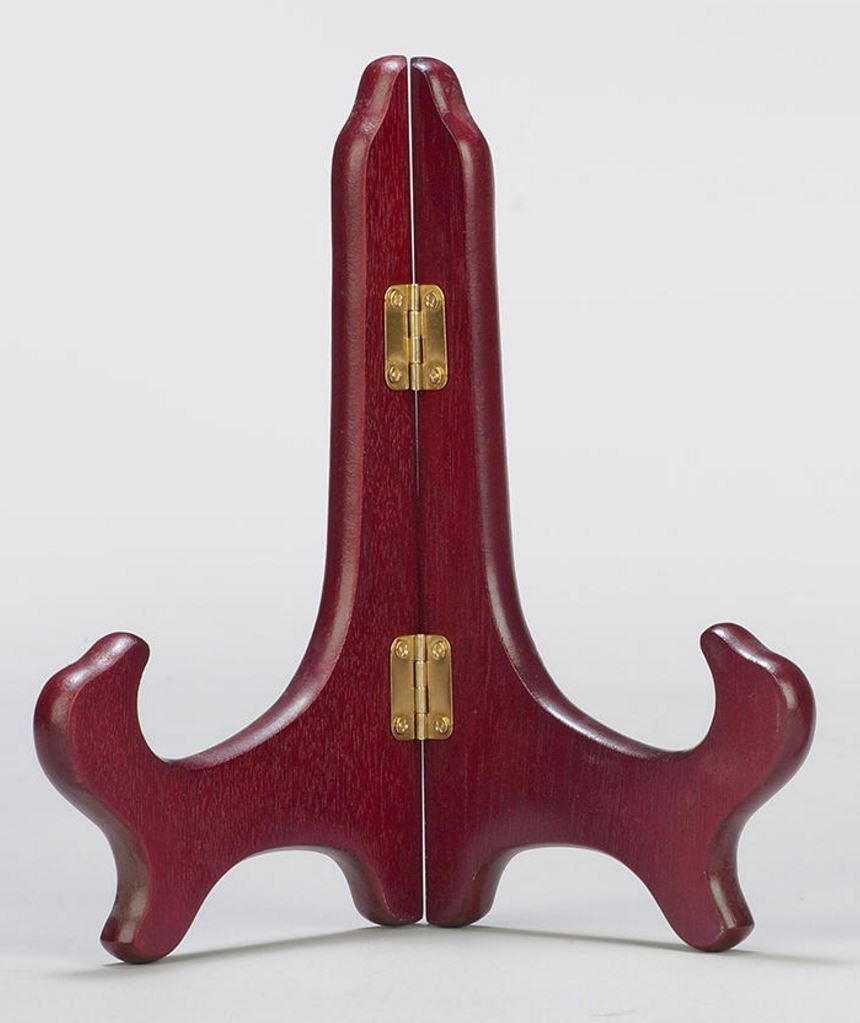 Plate Easels - Hinged Wood, Rosewood - Set of 6