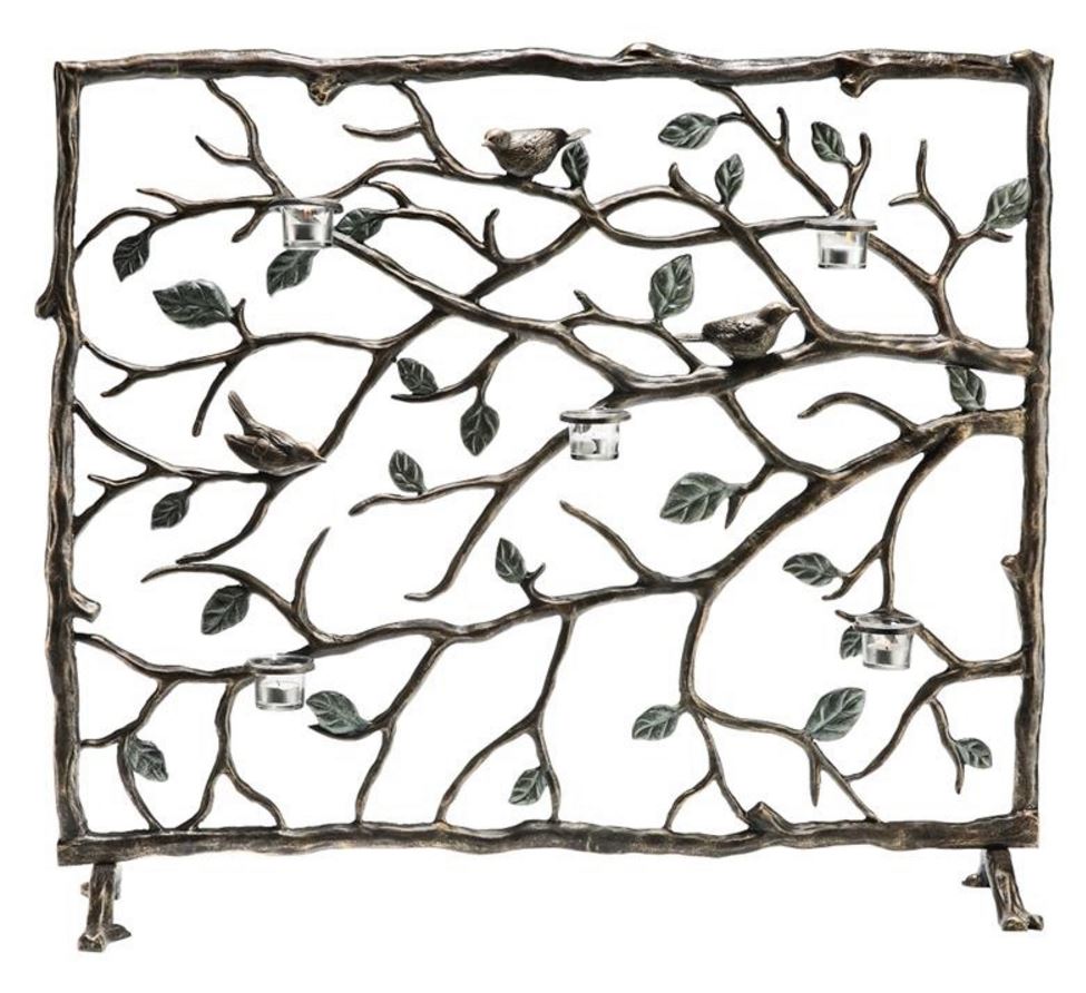 Fireplace Screen - Bird and Branch