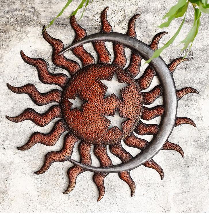 Garden Wall Plaque - Sun, Moon & Stars