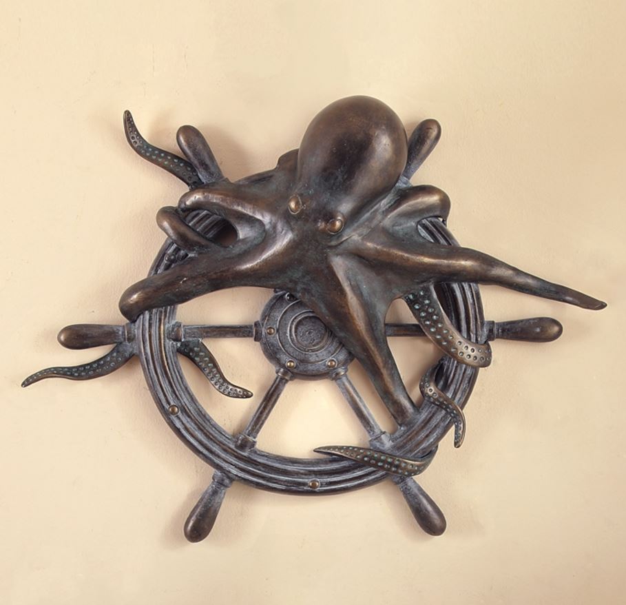 Wall Art - Octopus and Ships Wheel Plaque