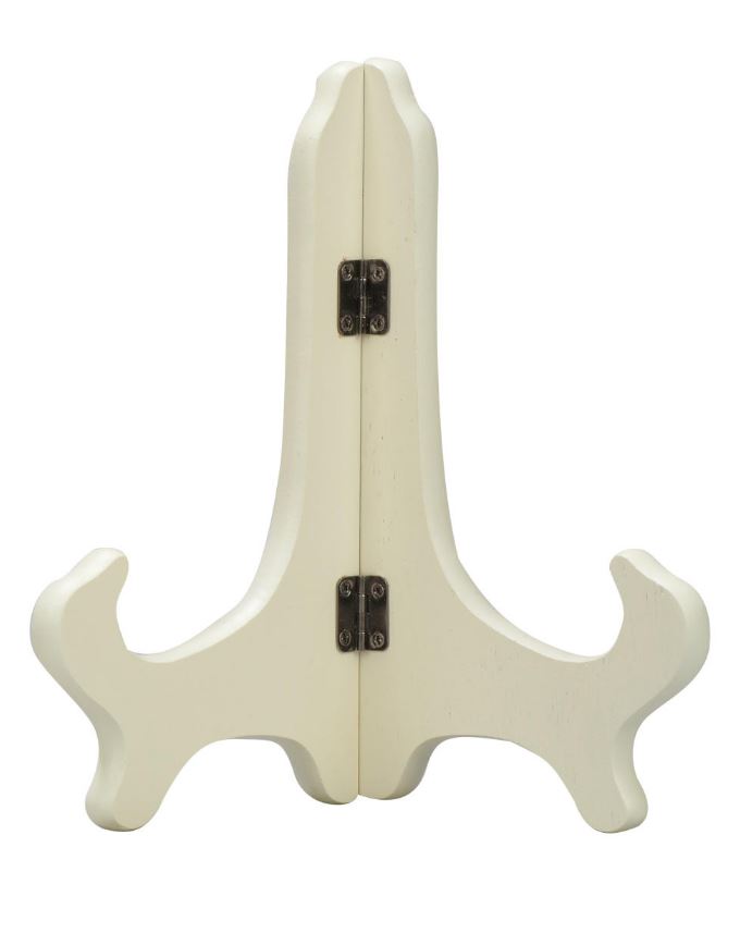 Plate Easels - Hinged Wood, White - Set of 6