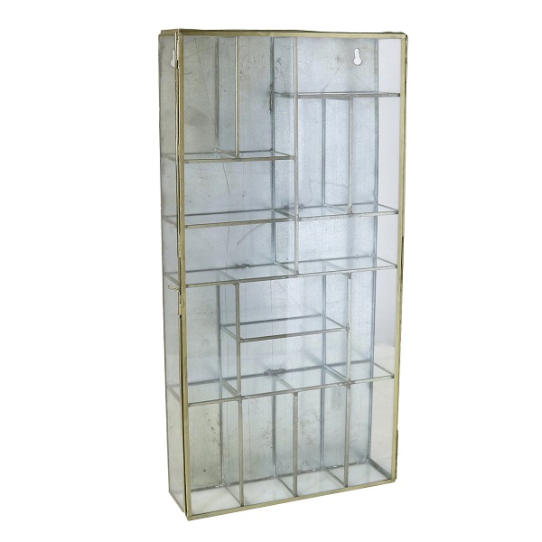 Display Case - Monroe Wall Glass and Brass