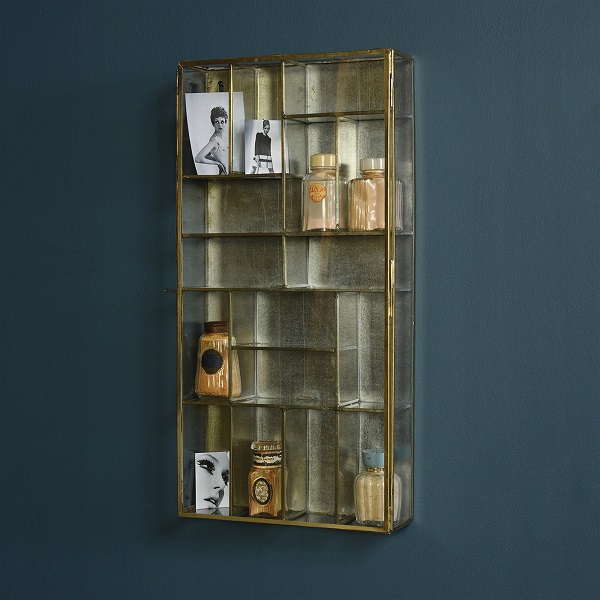 Display Case - Monroe Wall Glass and Brass