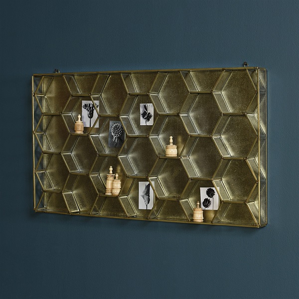 Display Case - Monroe Honeycomb Glass and Brass