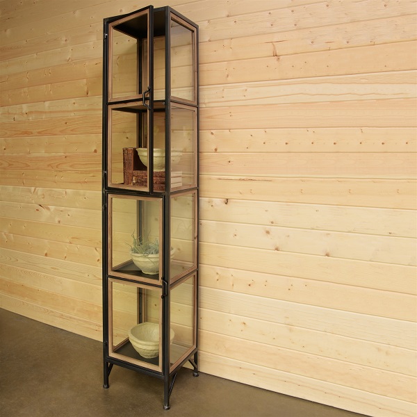 Display Case - Miles Metal and Wood Cabinet