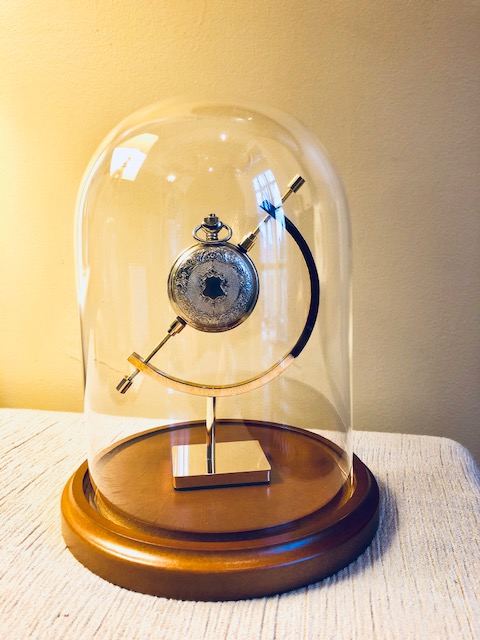 Pocket Watch Display Dome - 5-1/2" x 8" with Brass Stand
