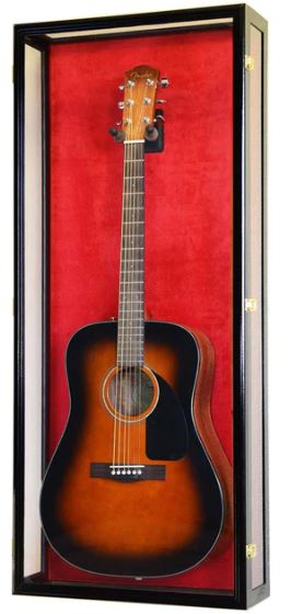 Guitar Display Case - Acoustic Wall Cabinet Clear View