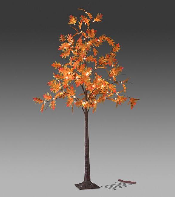 Lighted Display Tree - Fall Oak Leaf