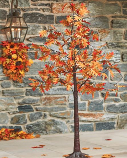 Lighted Display Tree - Fall Oak Leaf