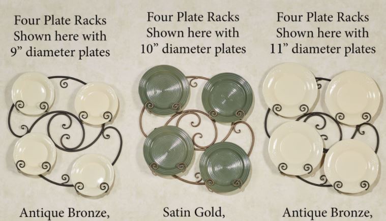 Plate Rack - Scroll & Swirl Four Plate - 9 - 12 inch Plates, Plate ...