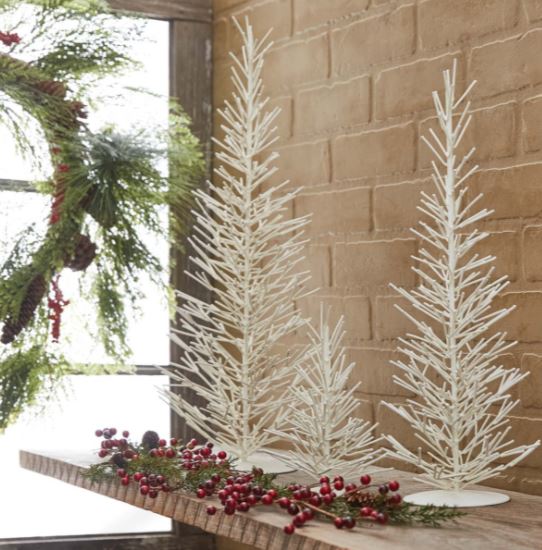 Display Trees- White Metal Trio, Ornament Display Trees