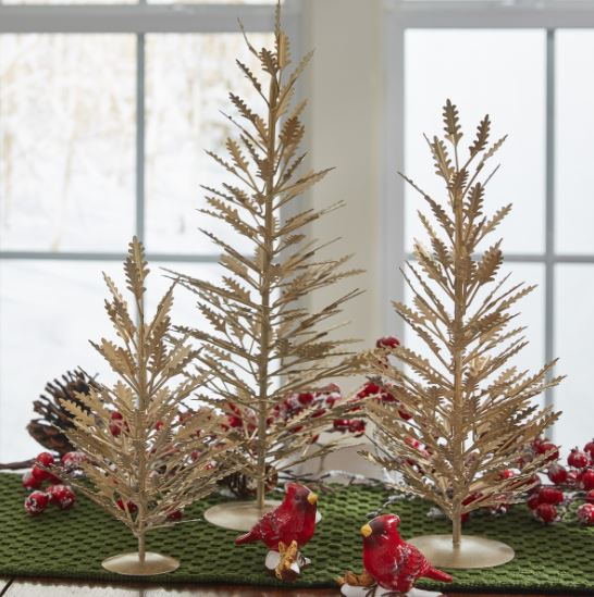 Display Trees- Gold Metal Trio